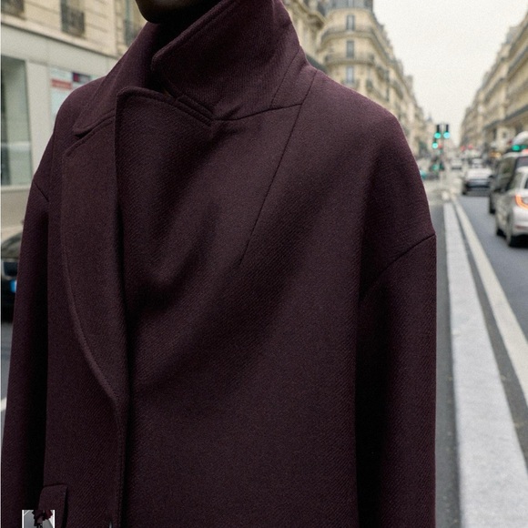 Zara Women's Deep Burgundy Trench Coat - Picture 8 of 12